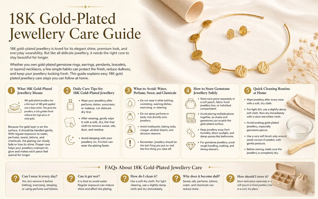 How to Care for 18K Gold-Plated Jewellery at Home