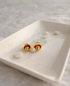 Carnelian 18K Gold Plated Stud Earrings