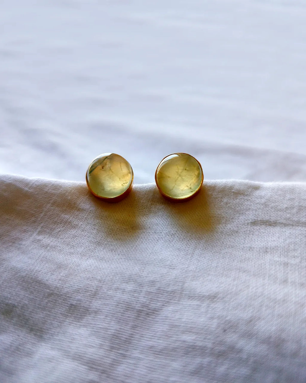 Green Aventurine 18K Gold Plated Stud Earrings