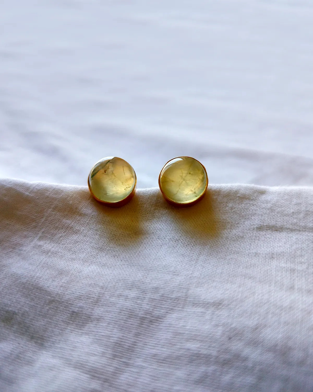 Green Aventurine 18K Gold Plated Stud Earrings