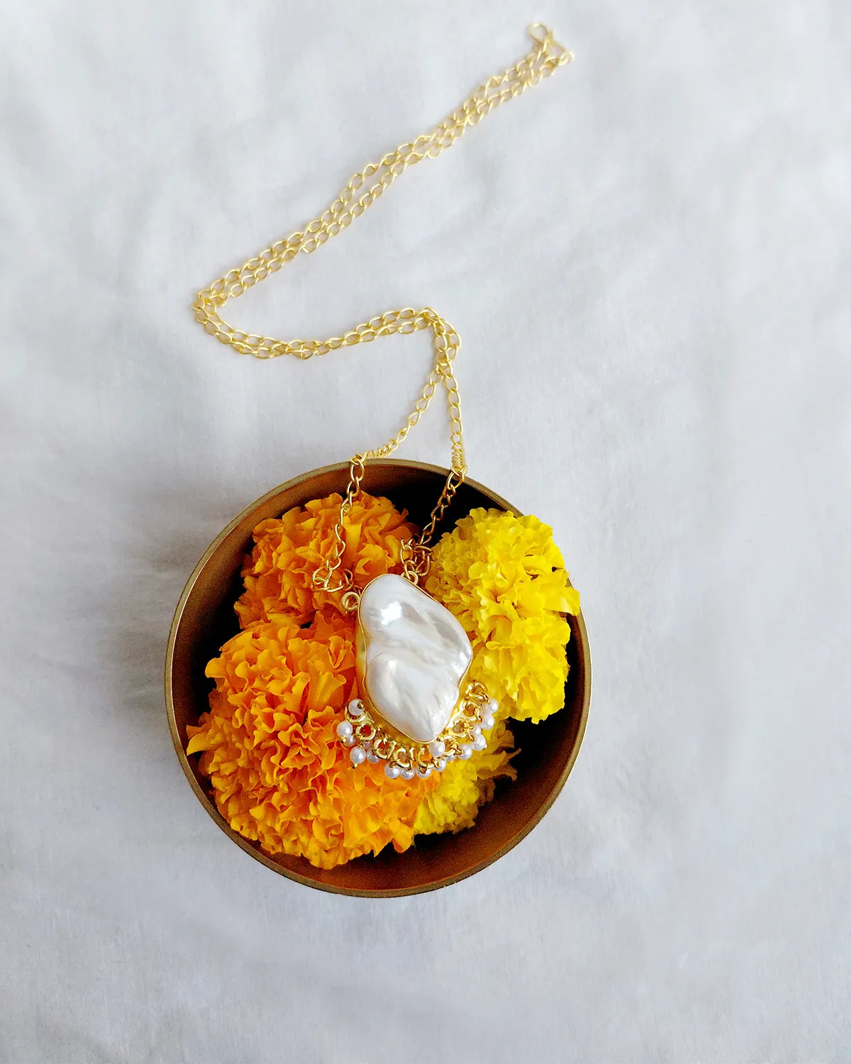 Statement Baroque Pearl Pendant Necklace