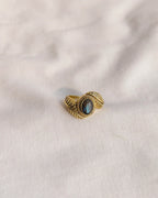 Labradorite Vintage Leaf Statement Ring