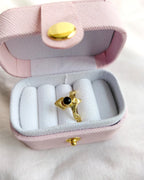 Black Stone Gold Plated Statement Ring