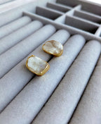 Raw Moonstone Stud Earrings