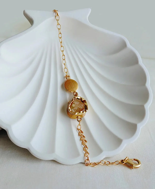 Raw Citrine Stone Bracelet