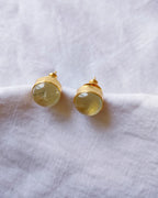 Green Aventurine 18K Gold Plated Stud Earrings