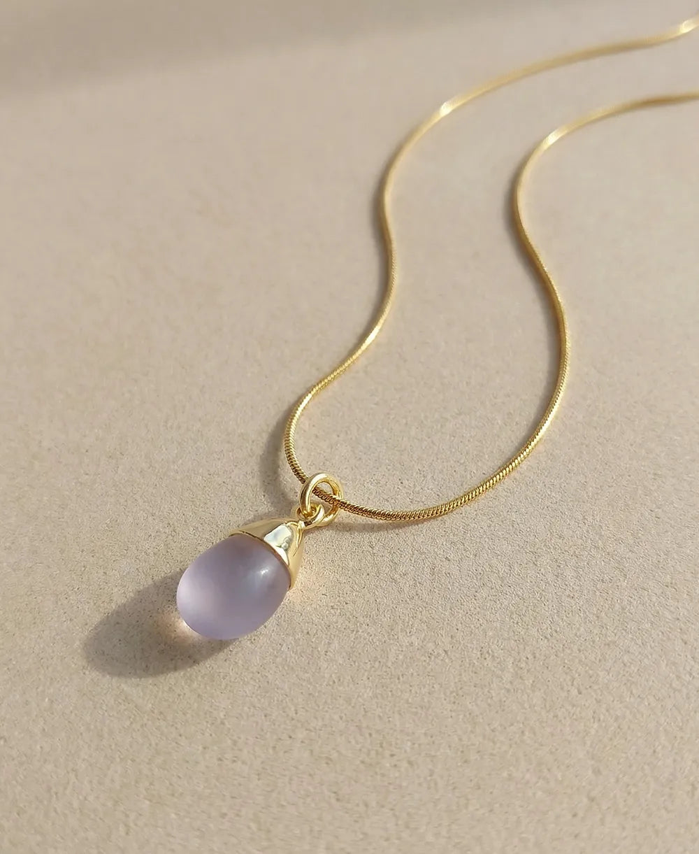 Amethyst Glow Drop Necklace