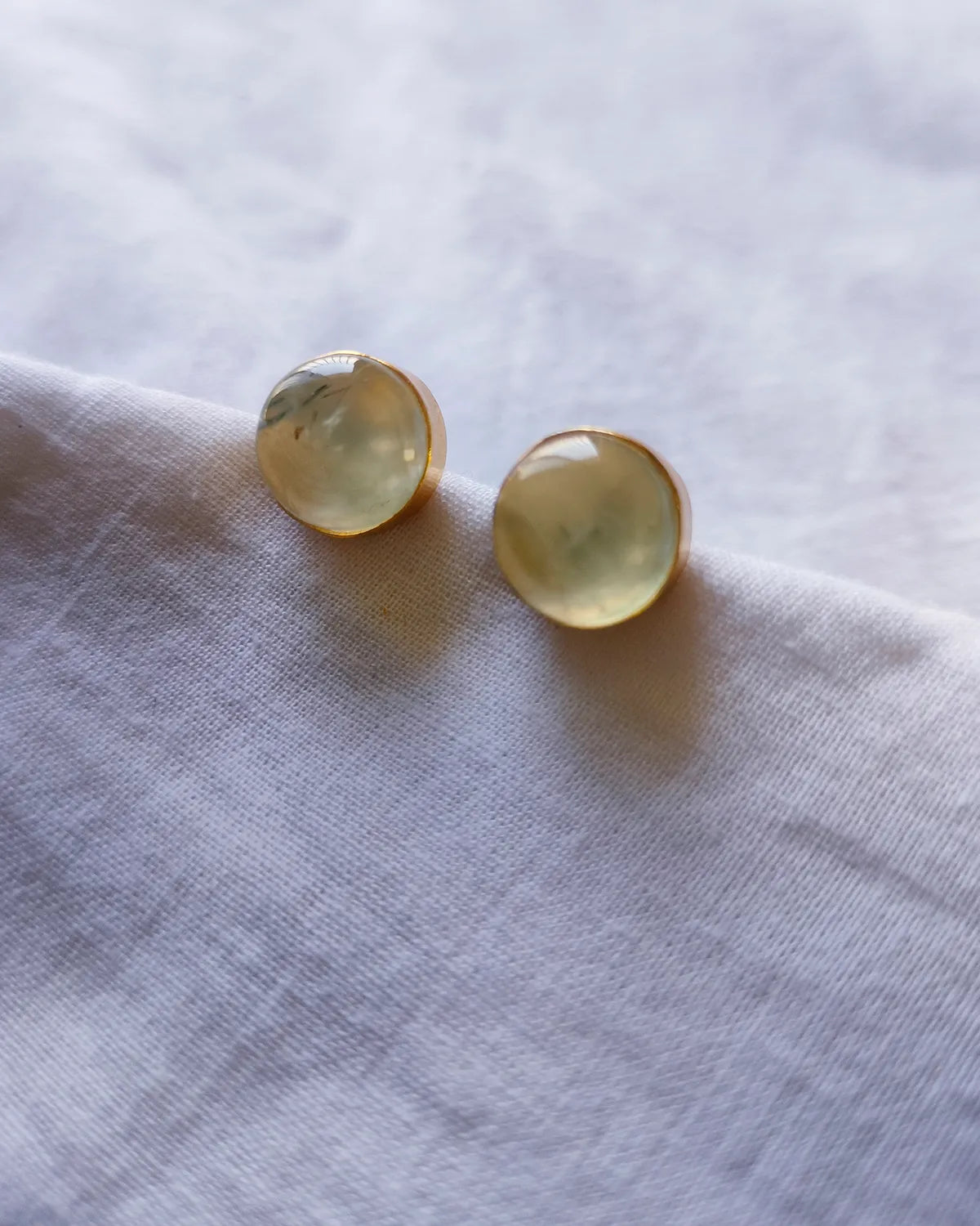 Green Aventurine 18K Gold Plated Stud Earrings