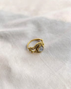 Vintage Scrollwork Gemstone Ring