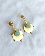 Amazonite 18K Gold Plated Statement Earrings