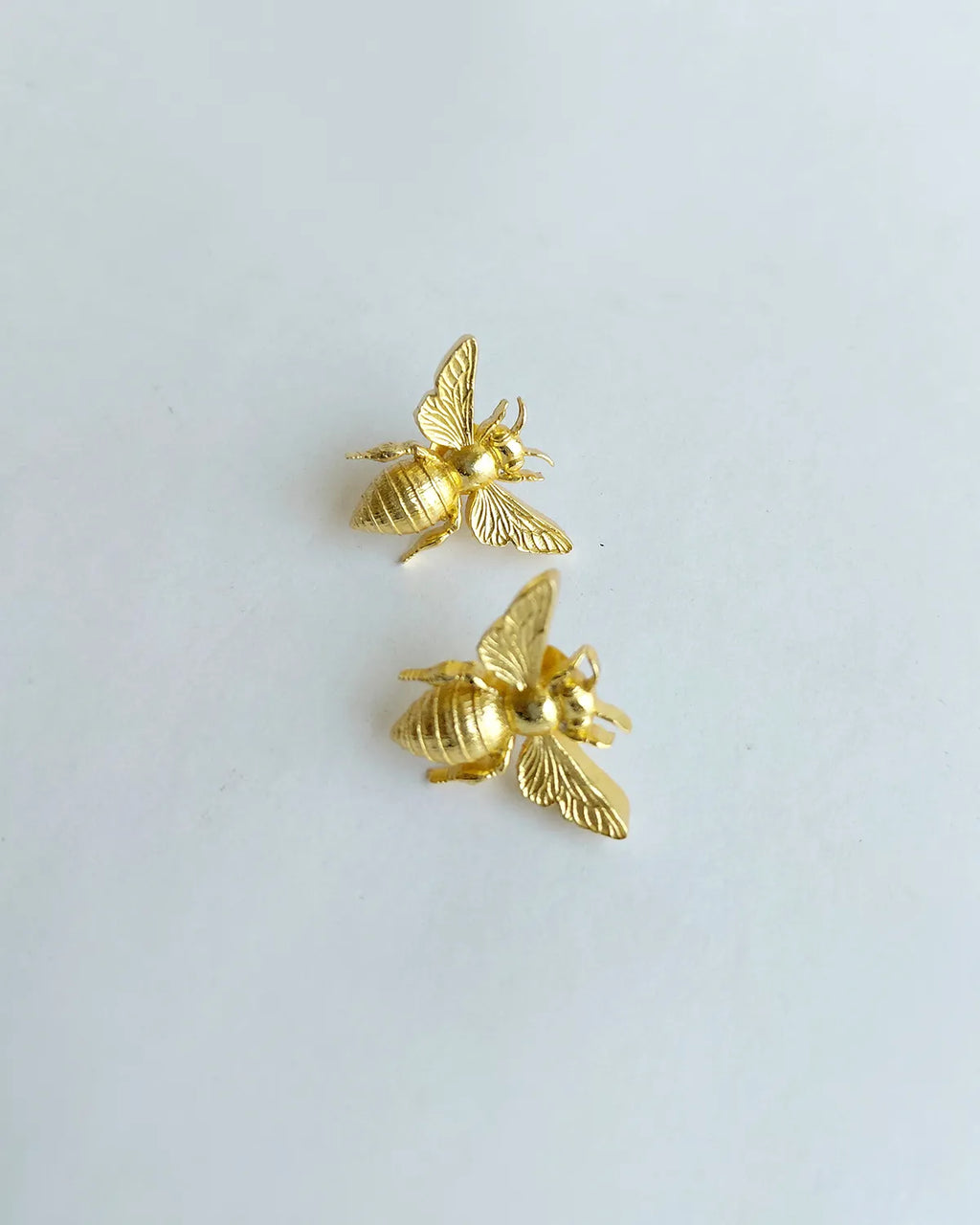 Golden Bee Statement Stud Earrings by Solmist Muse
