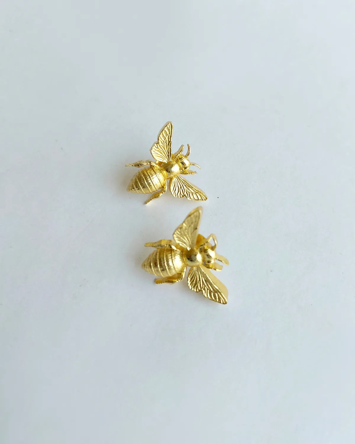 Golden Bee Statement Stud Earrings by Solmist Muse