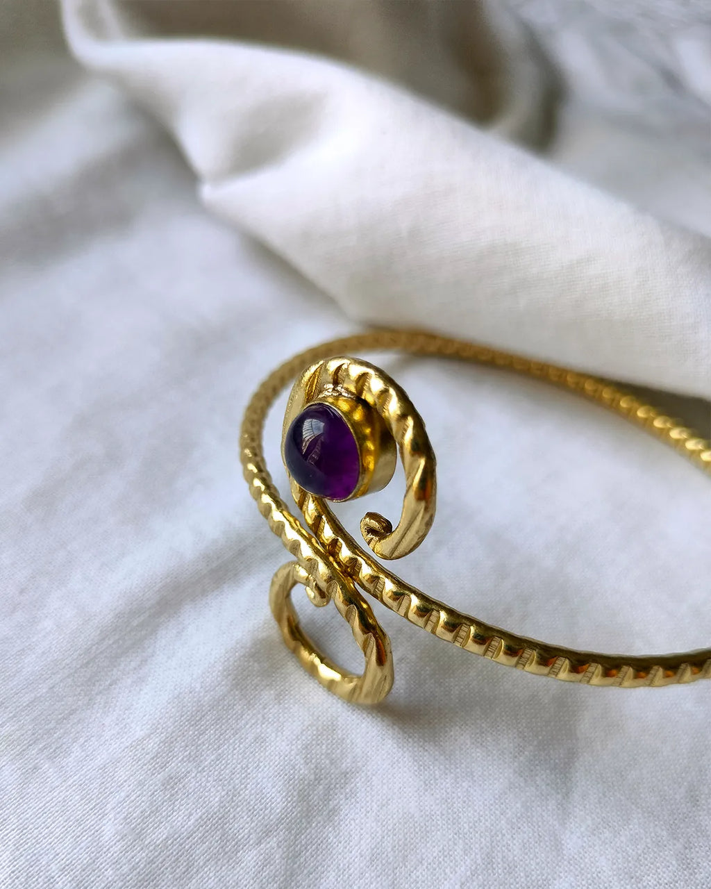 Amethyst Aura Statement Cuff Bracelet