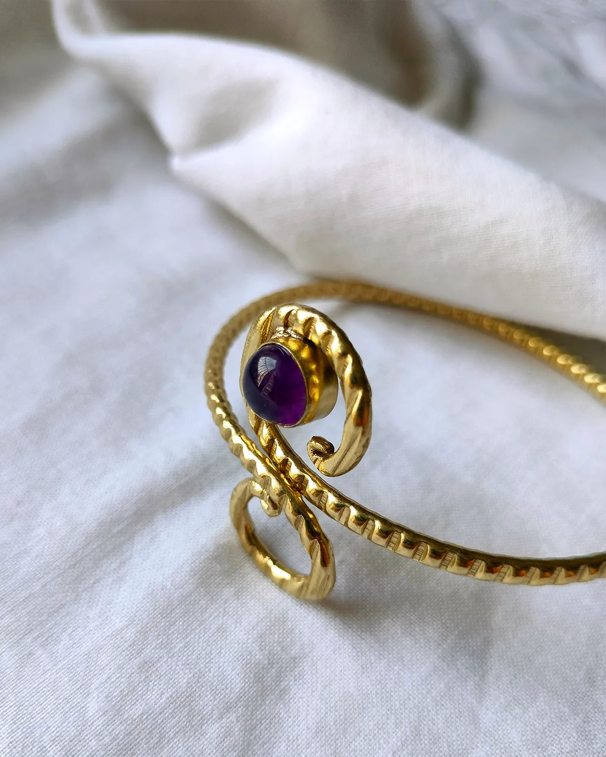 Amethyst Aura Statement Cuff Bracelet