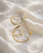 Gold Circle & Triangle Geometric Earrings