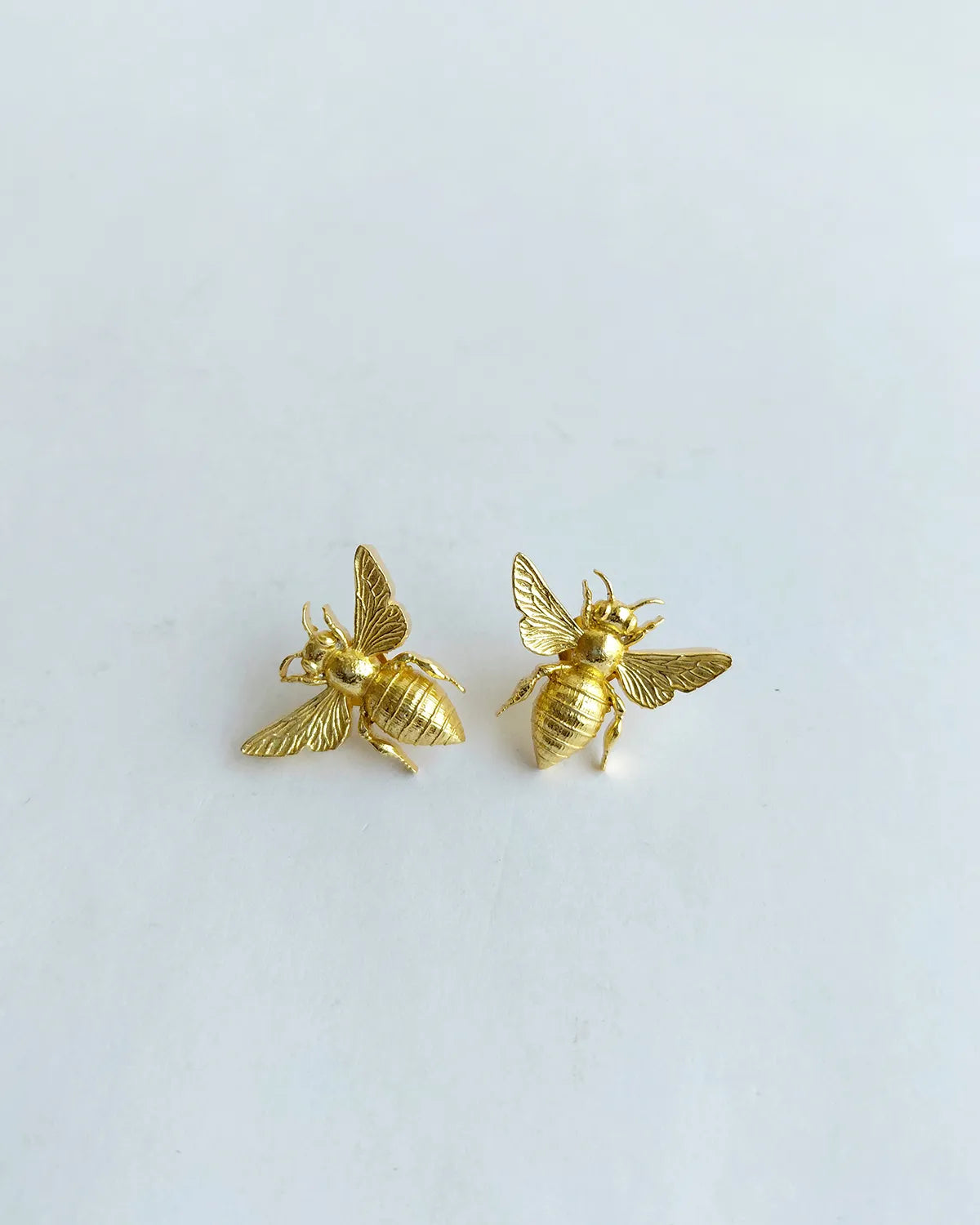 Golden Bee Statement Stud Earrings by Solmist Muse