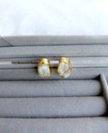 Raw Moonstone Stud Earrings