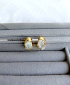 Raw Moonstone Stud Earrings