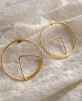 Gold Circle & Triangle Geometric Earrings
