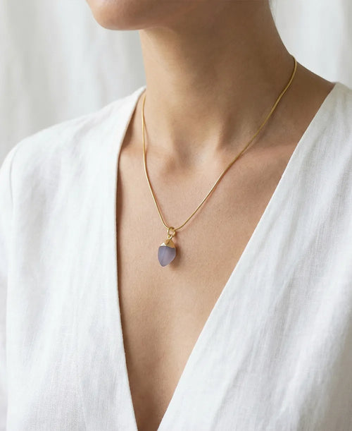 Amethyst Glow Drop Necklace