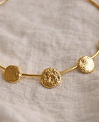 Gold Coin Necklace & Earring Set