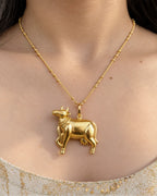 Sacred Cow Gold-Tone Pendant Necklace view 1