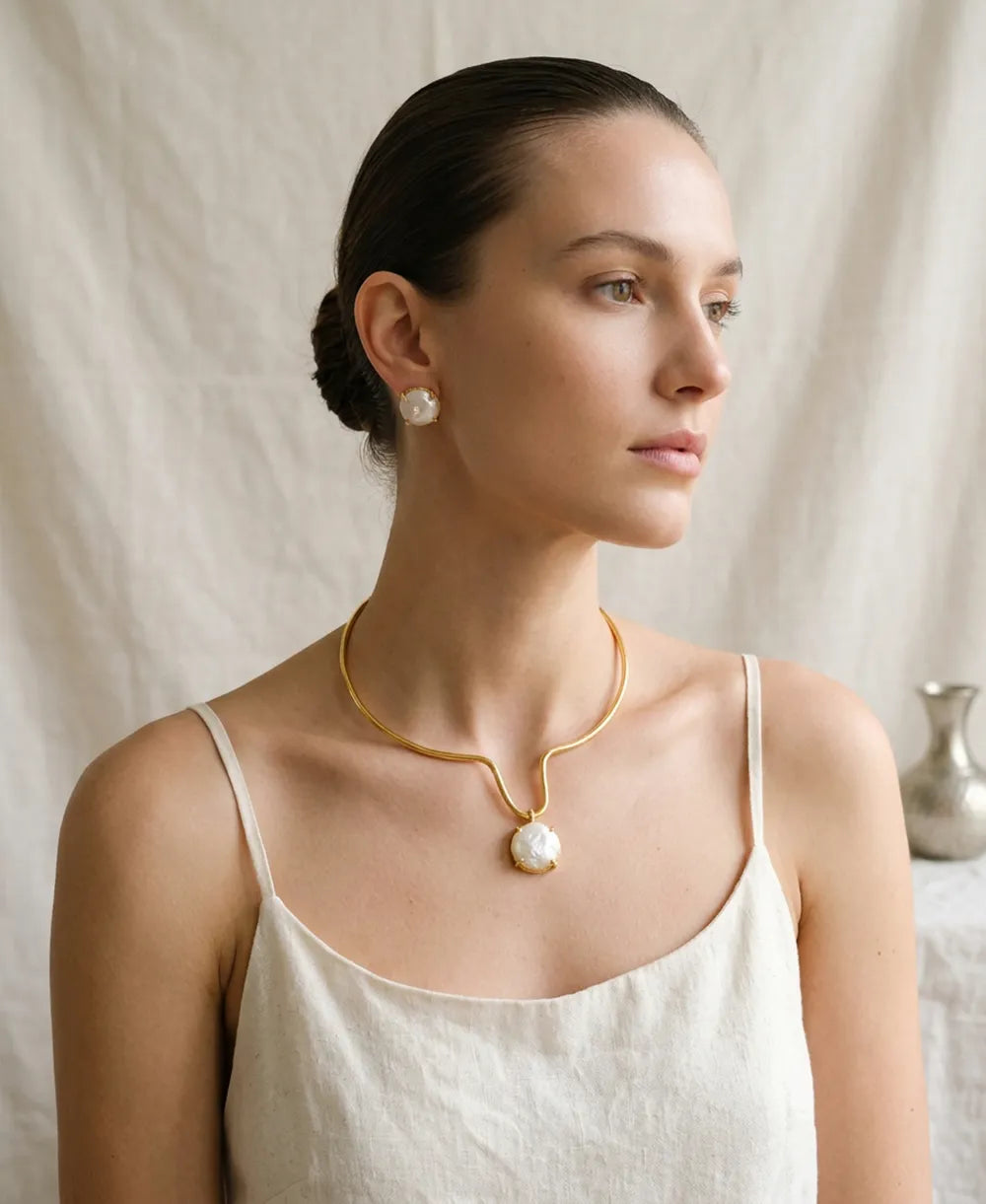 Pearl Pendant Necklace & Earring Set
