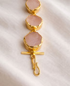 Rose Quartz 18K Gold Plated Bracelet