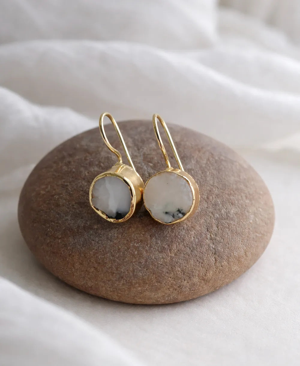 Dendritic Opal Drop Earrings