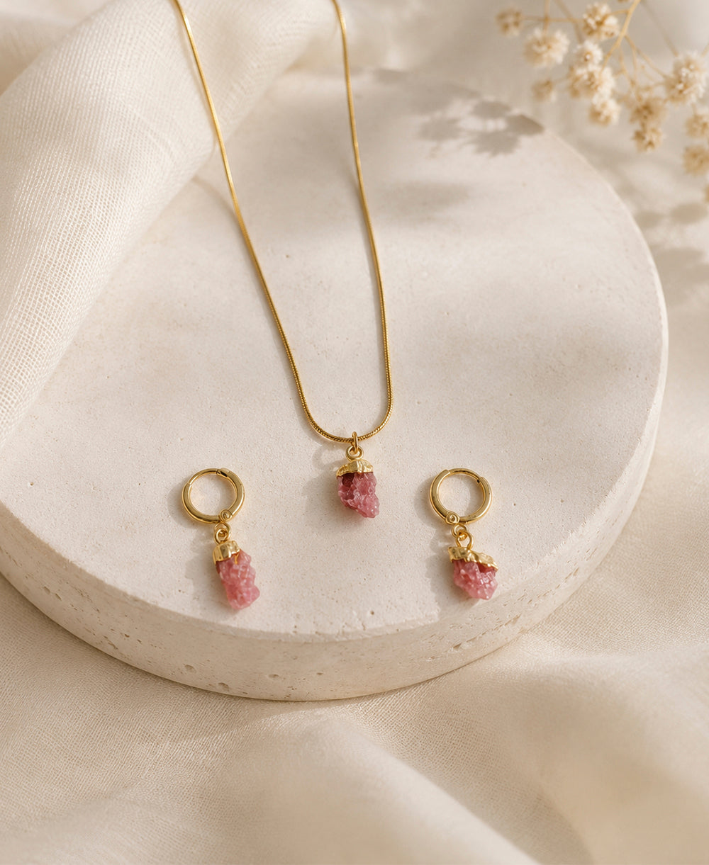 Pink Tourmaline Glow Jewellery Set