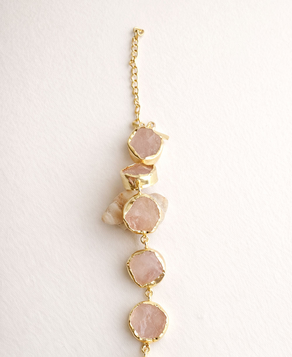 Rose Quartz 18K Gold Plated Bracelet