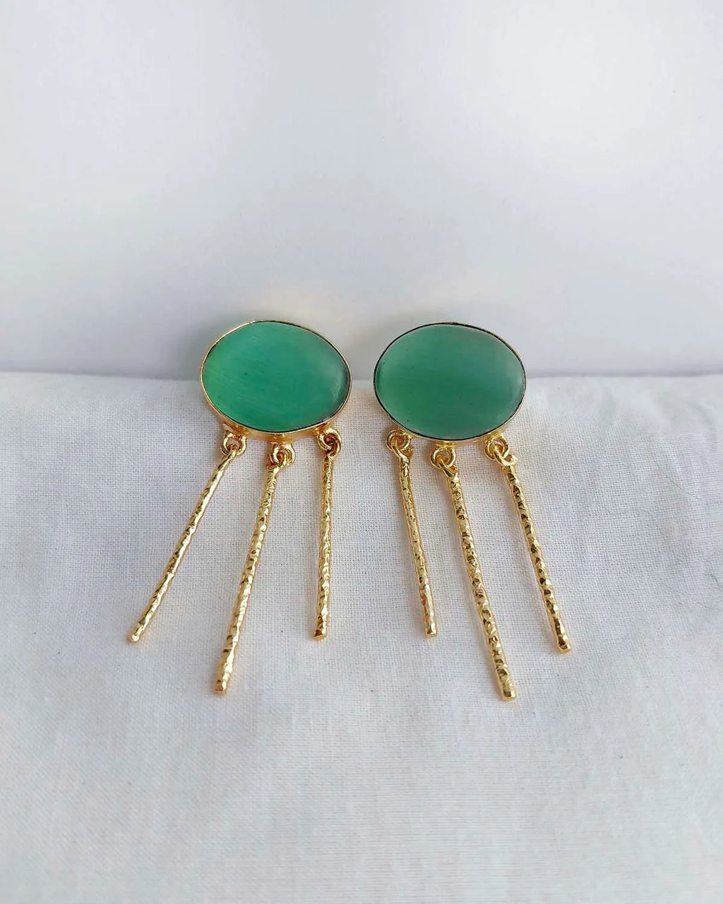 Green Aventurine Muse 18K Gold Plated Drop Earrings