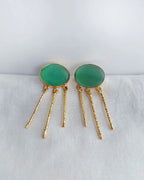 Green Aventurine Muse 18K Gold Plated Drop Earrings