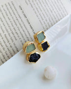 Amazonite & Black Tourmaline Balance Drop Earrings