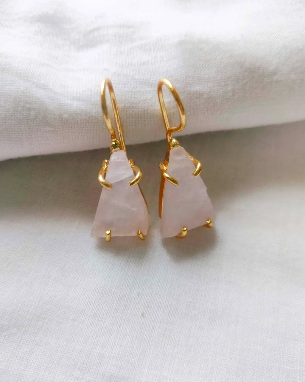 Petal Quartz 18K Gold Plated Drop Earrings