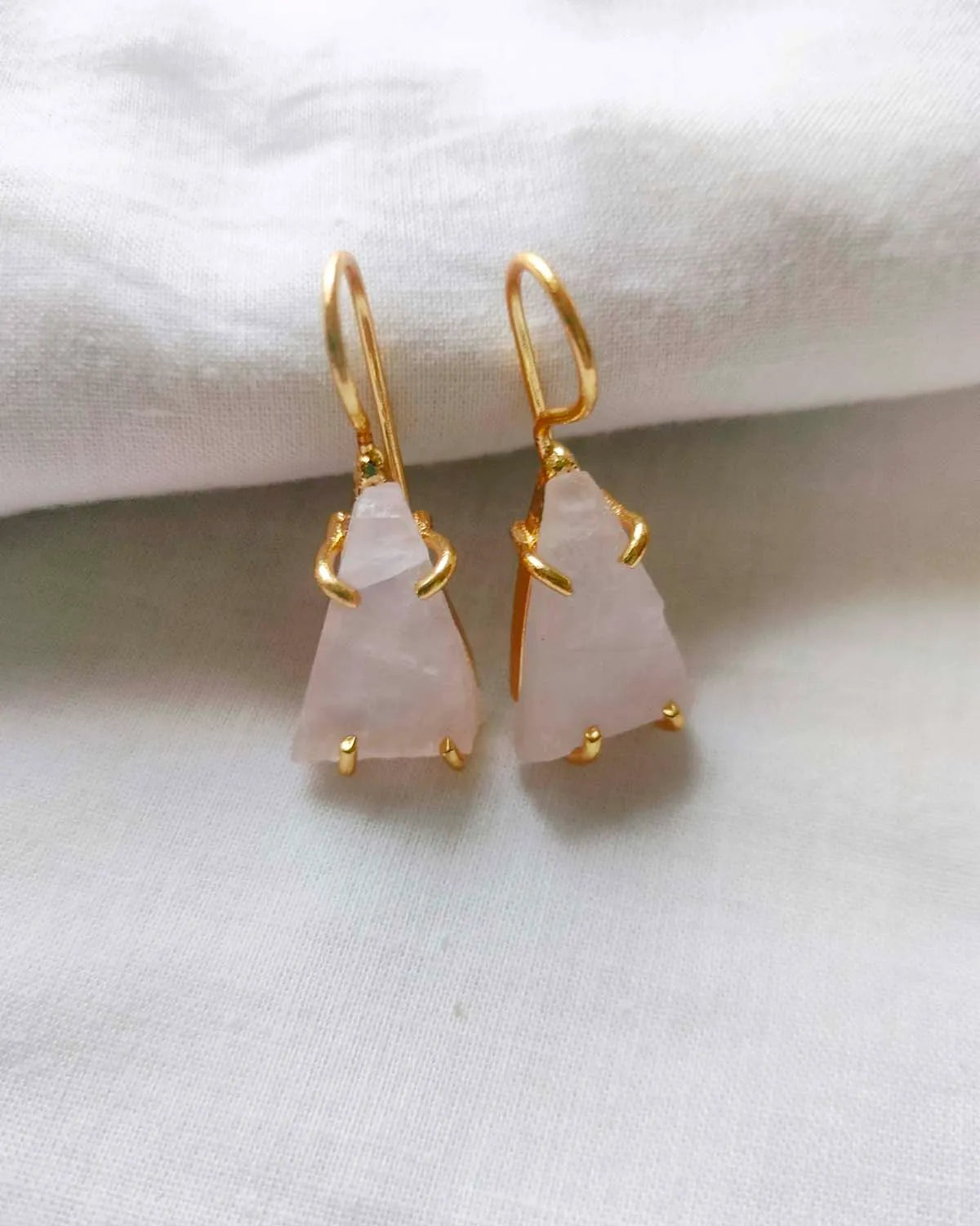 Petal Quartz 18K Gold Plated Drop Earrings
