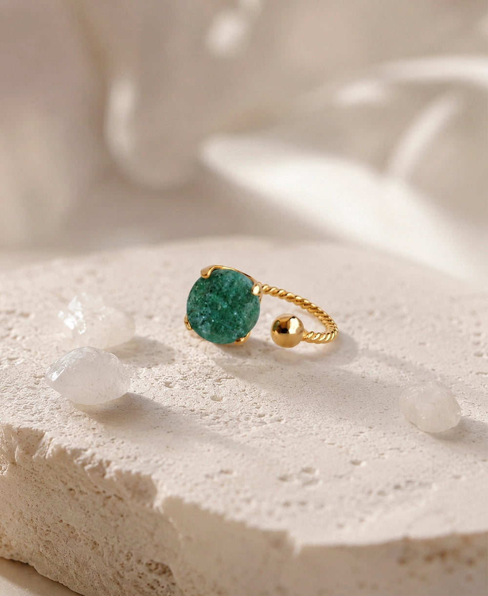Green Aventurine Luck Stone Ring