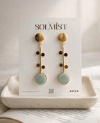 Aqua Coin Amazonite 18K Gold Plated Earrings