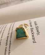 Aqua Muse Amazonite Gold Ring