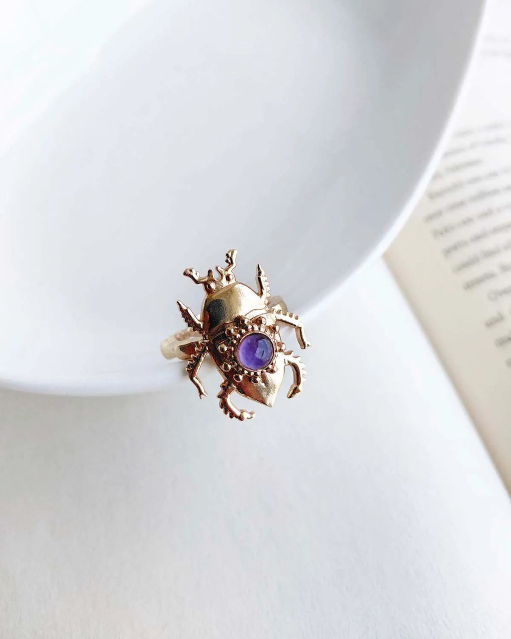 Amethyst Scarab Muse Ring