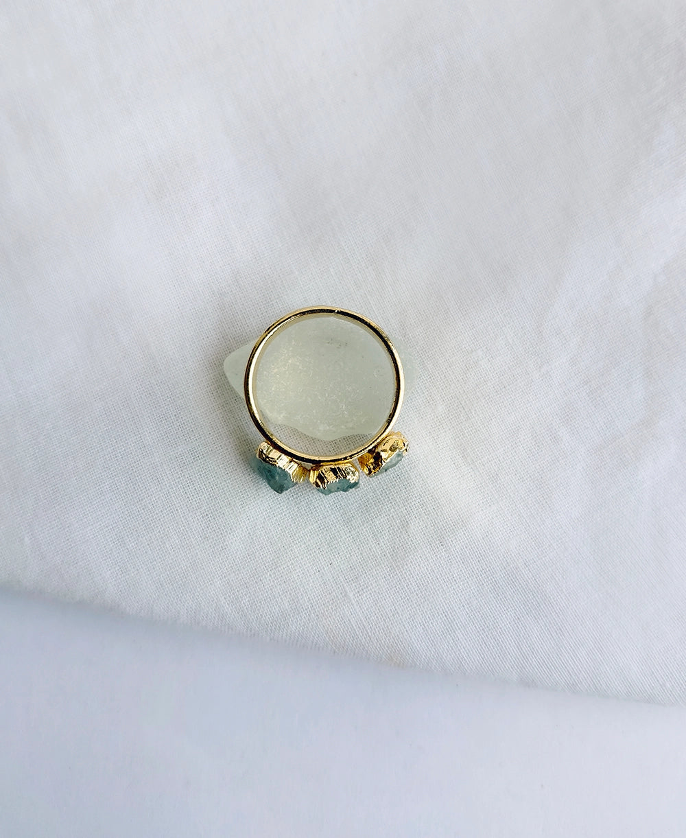 Aquamarine Twin Stone Ring
