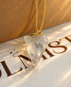 Clear Quartz Statement Pendant Necklace