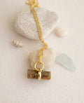 Labradorite Cylinder Pendant Necklace