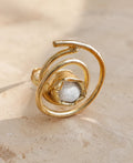 Lunar Glow Moonstone Adjustable Gold Ring