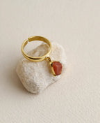 Sunfire Raw Carnelian Adjustable Ring