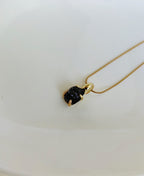 Midnight Onyx 18K Gold Plated Pendant Necklace