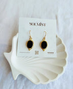 Black Tourmaline Shield Drop Earrings