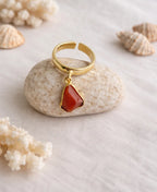 Sunfire Raw Carnelian Adjustable Ring