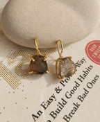 Earthy Smoky Quartz Gold Earrings