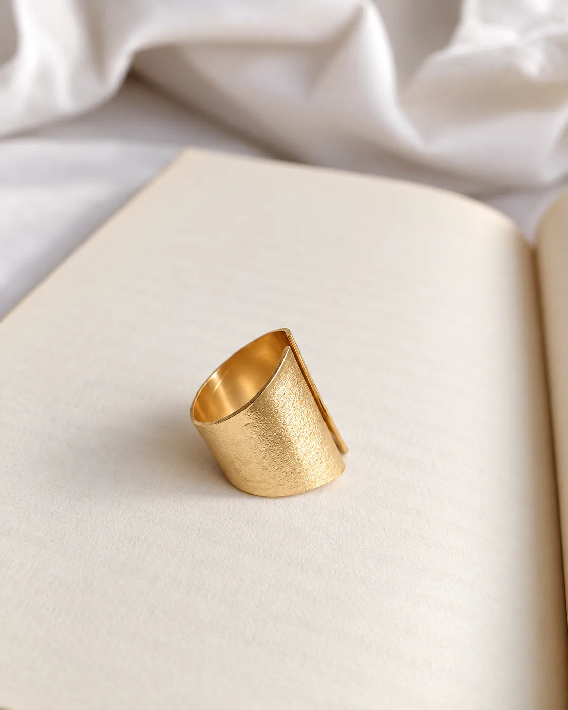Textured Gold Split Cuff Ring view 2